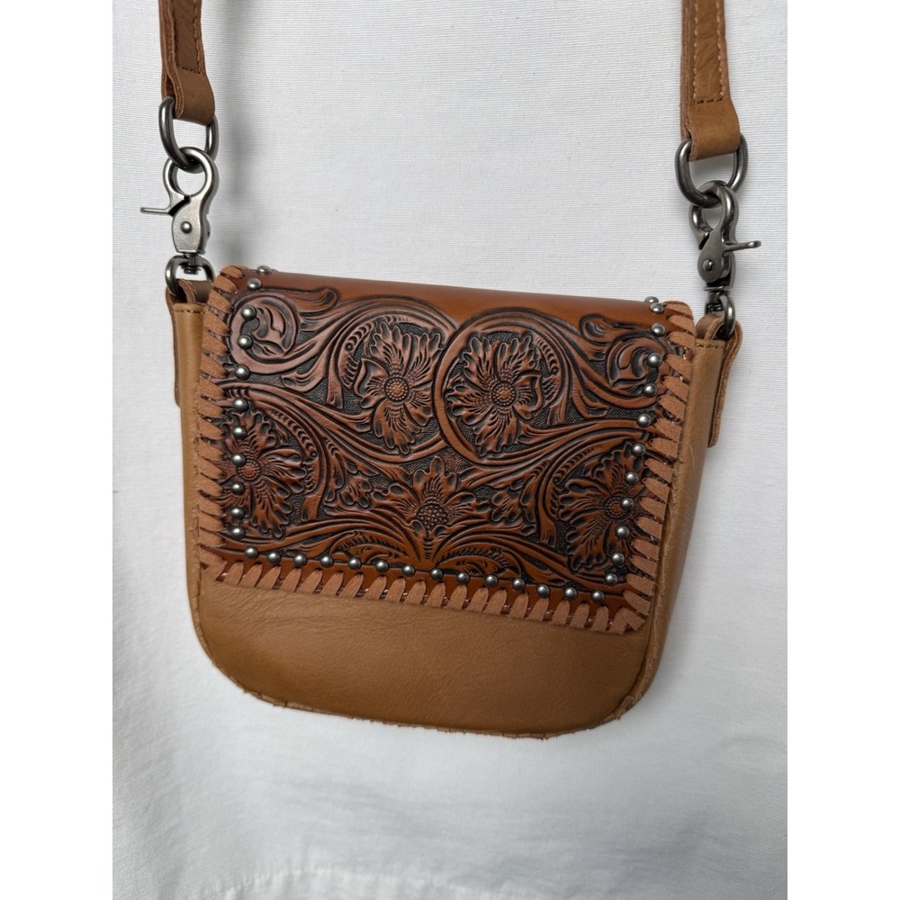 Montana West Crossbody Purse Cowgirl Saddle Leather Embossed Country